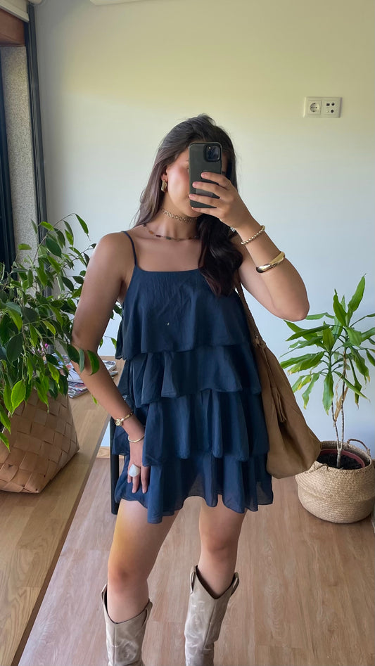 Cotton Dress - Dark Blue