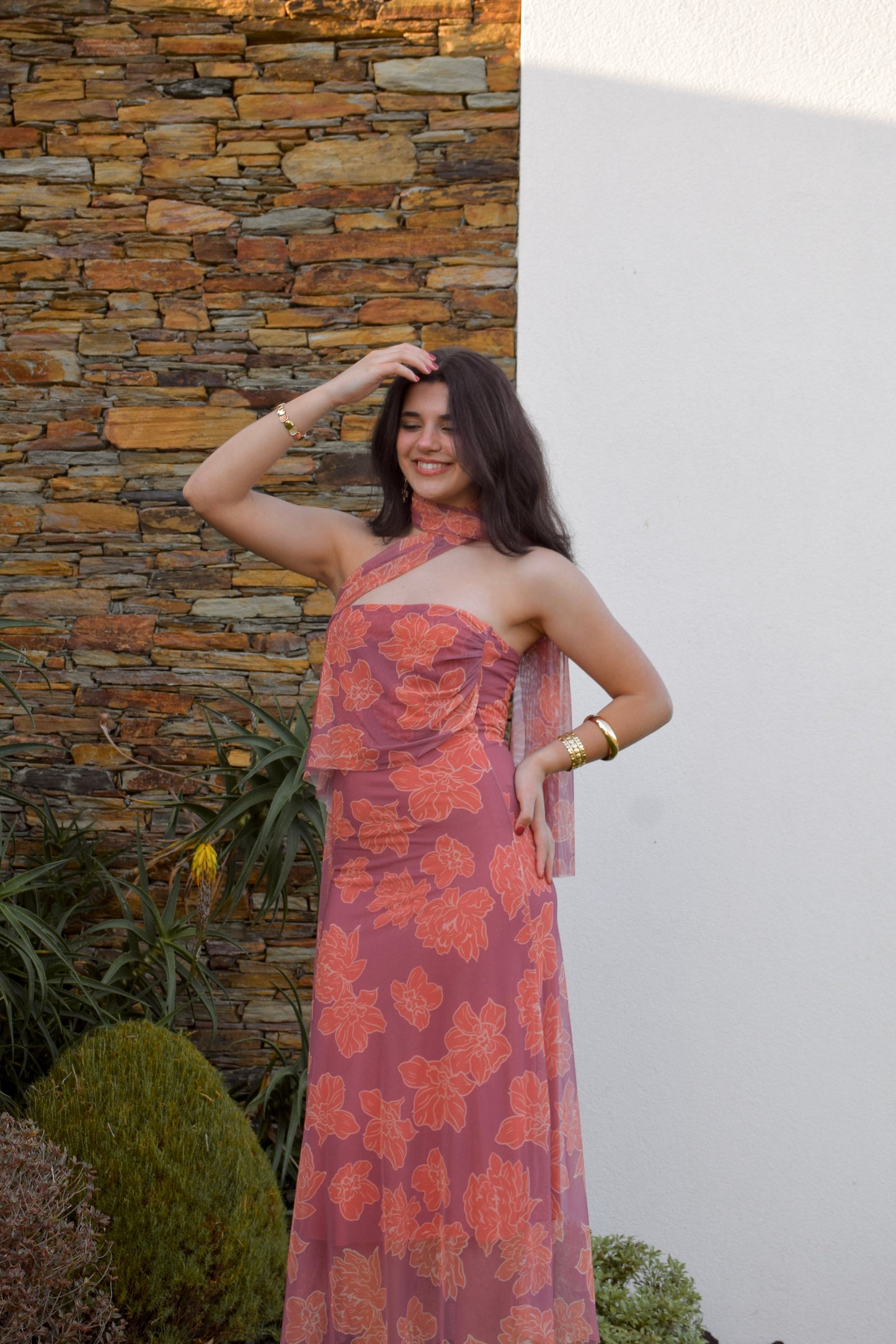 Aurora Dress - Pink & Light Orange