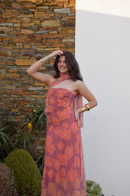 Aurora Dress - Pink & Light Orange