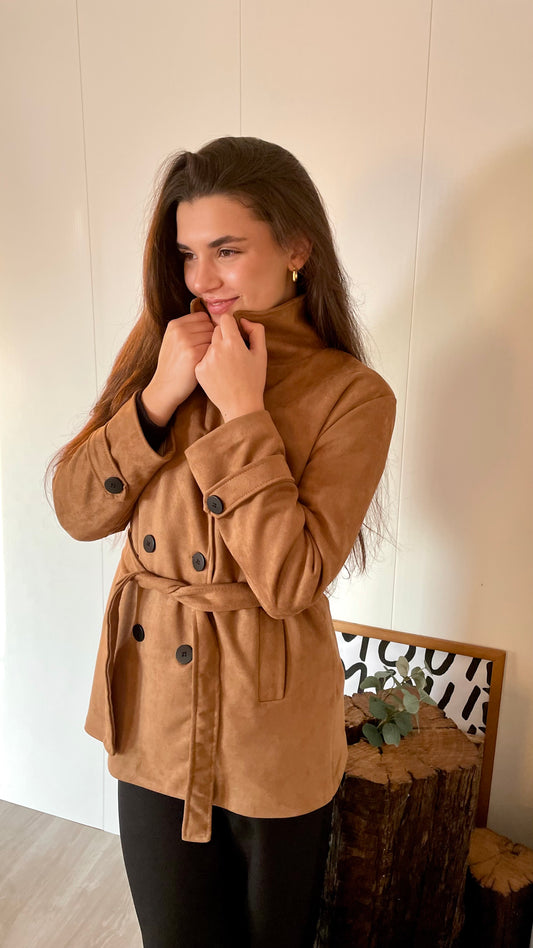 Trench Coat Curto Suede