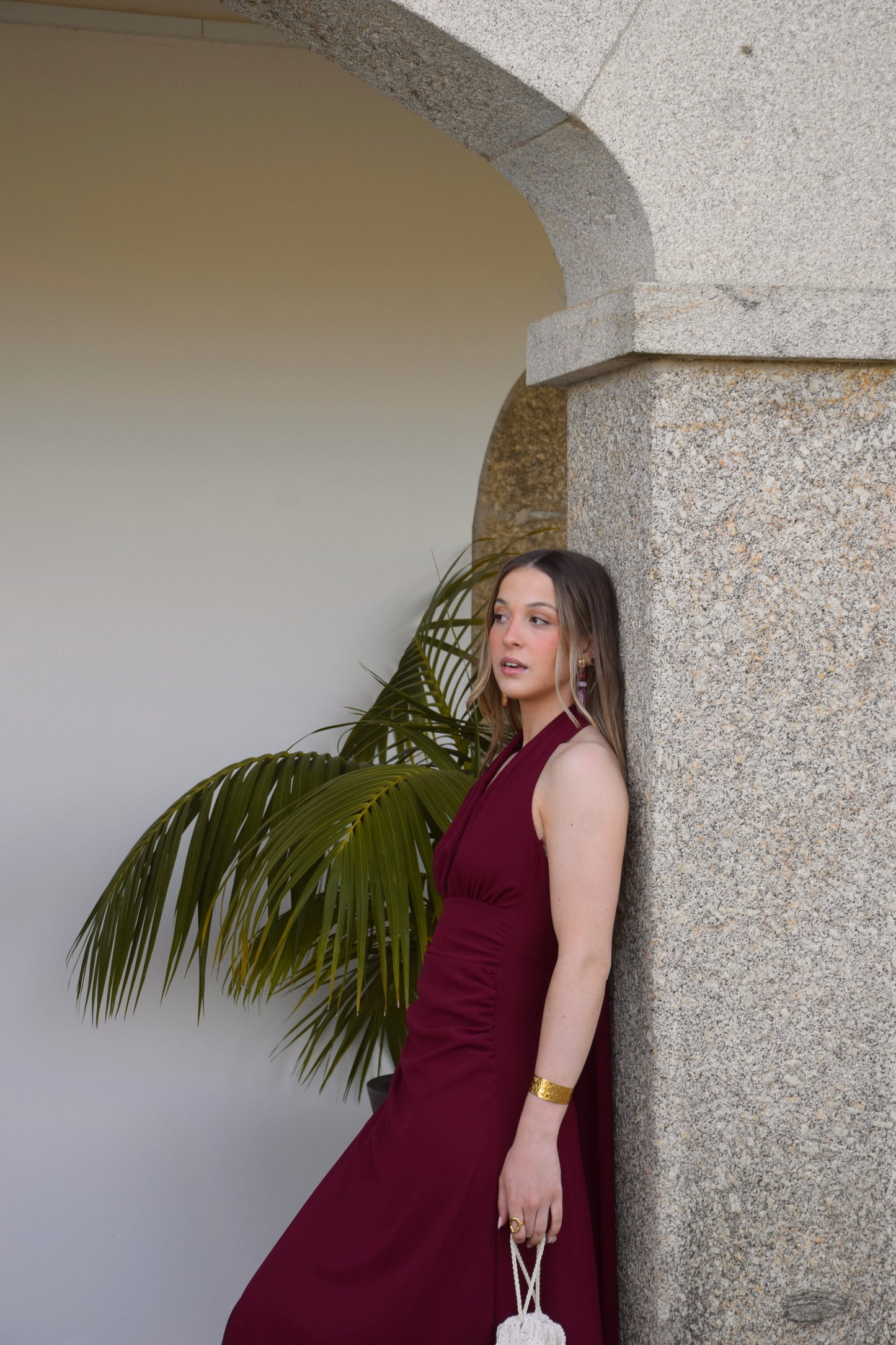 Marfil Dress - Bordeaux
