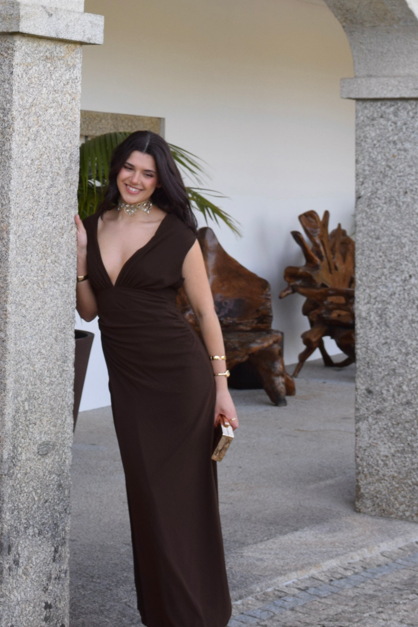 Marfil Dress - Brown