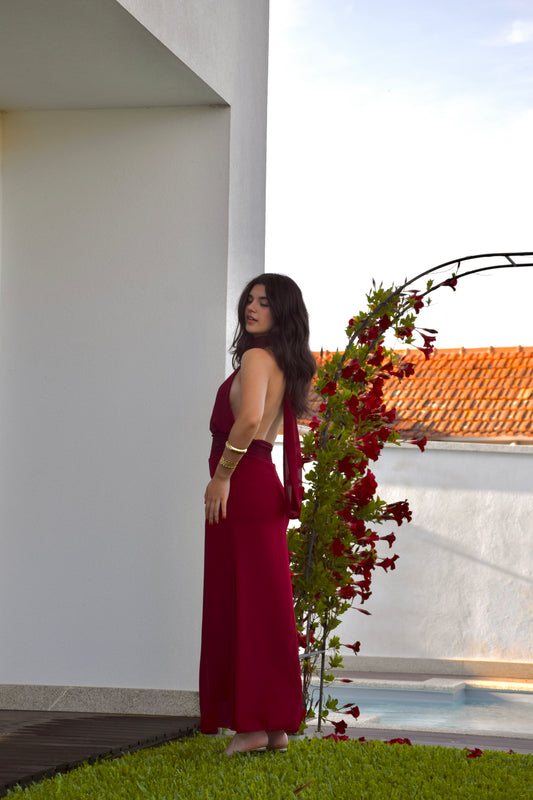 Azahar Dress - Burgundy