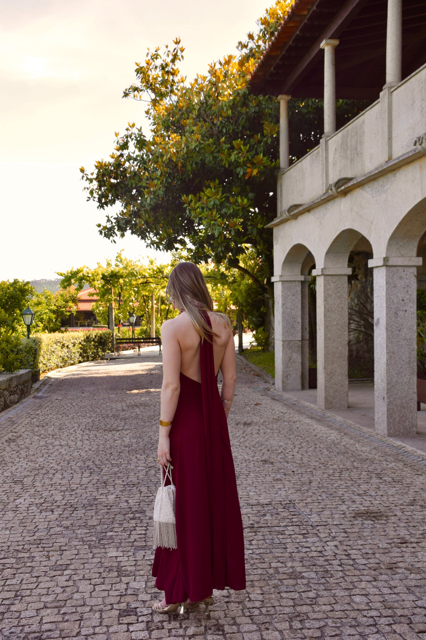Marfil Dress - Bordeaux