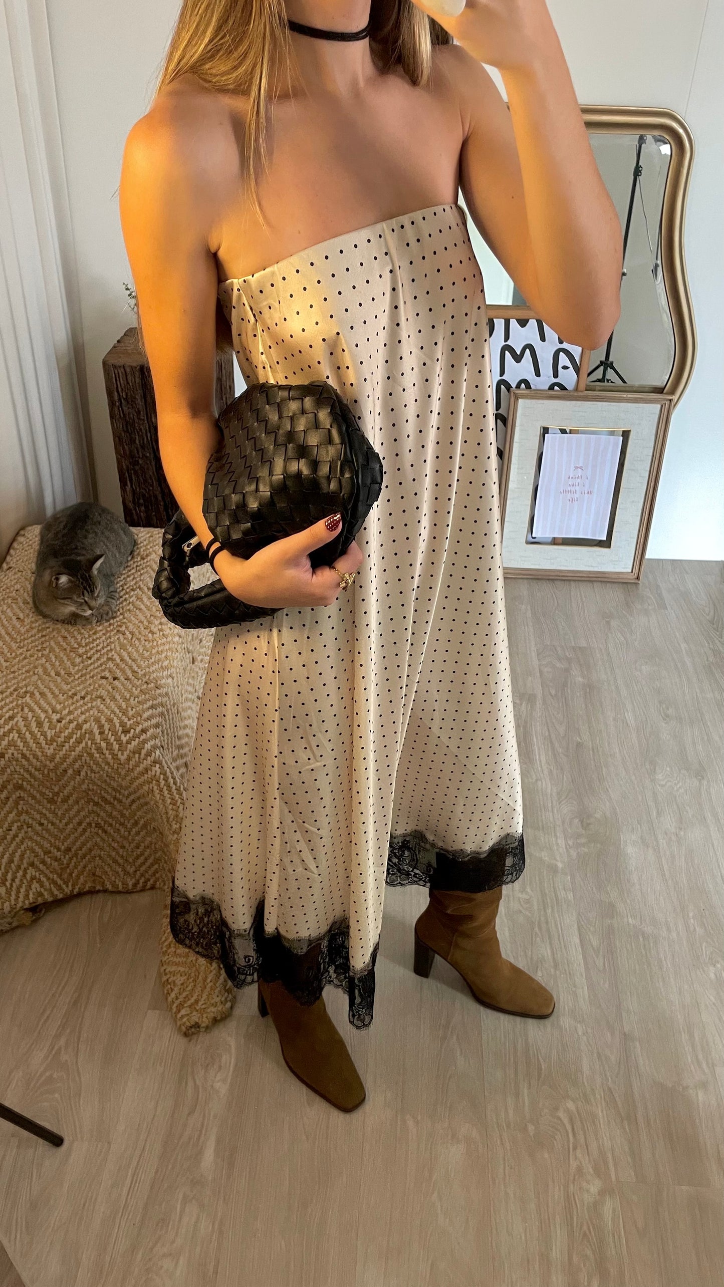 Saia/Vestido Scandal Polka Dots & Lace