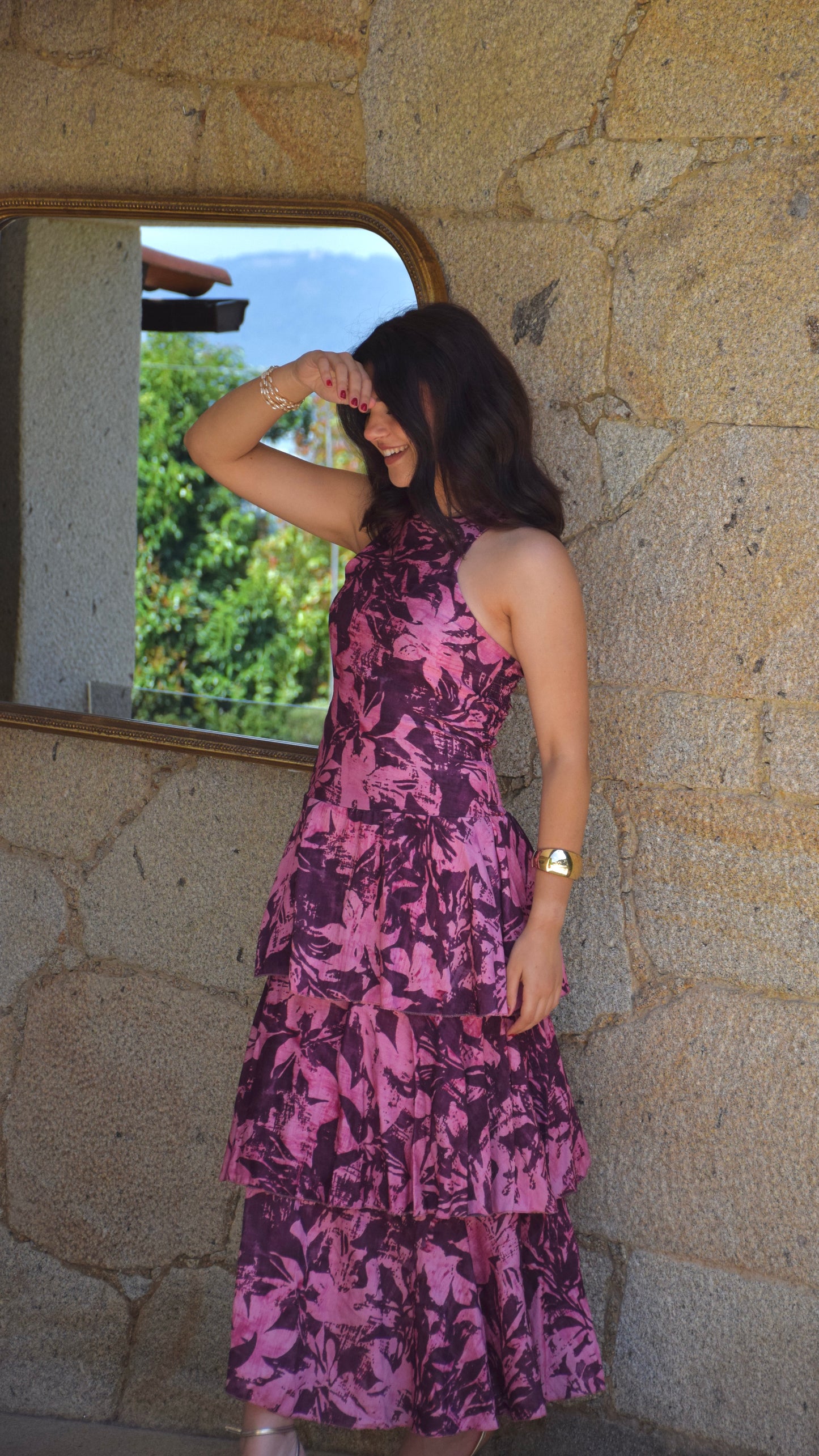 Zafira Dress - Pink & Purple