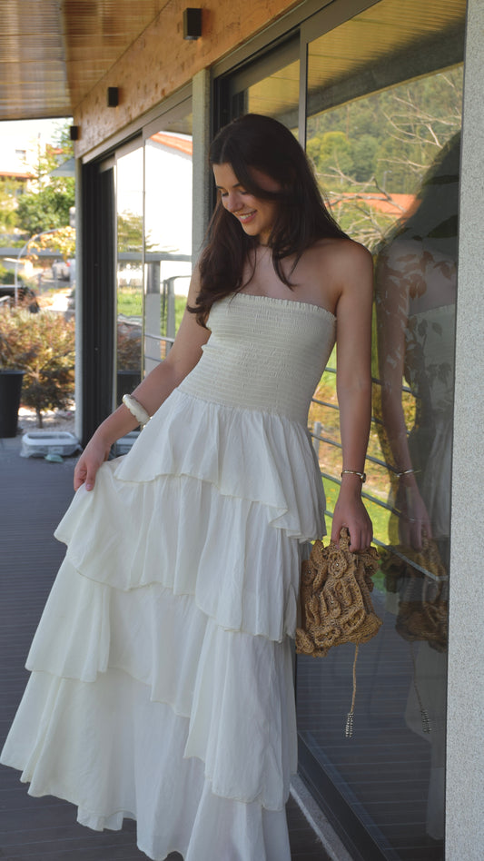 Duna Dress - Butter Yellow/Beige
