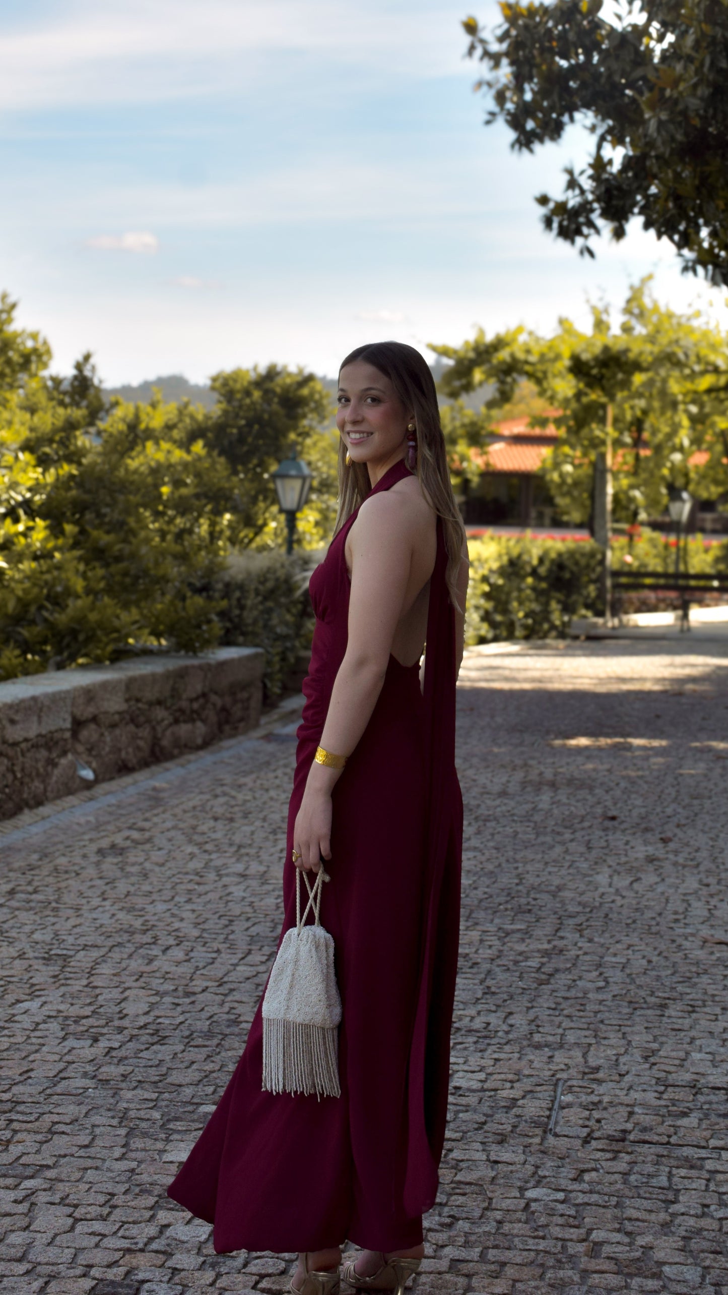 Marfil Dress - Bordeaux