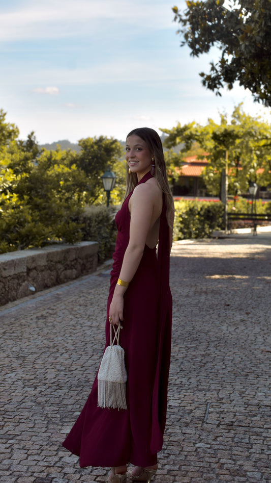 Marfil Dress - Bordeaux