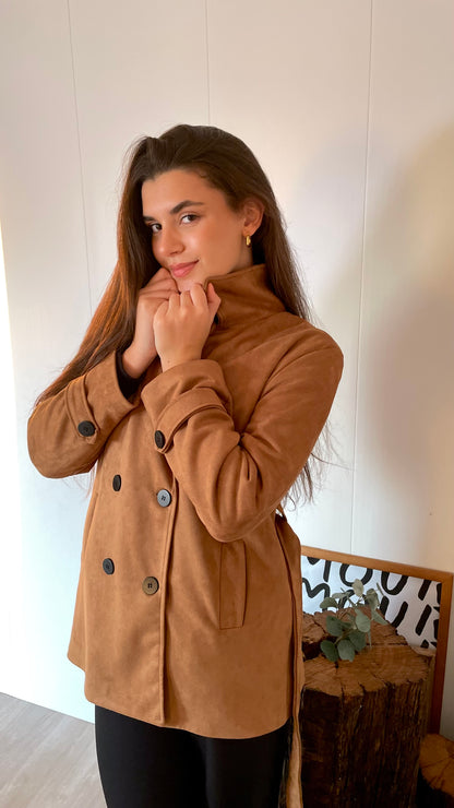 Trench Coat Curto Suede