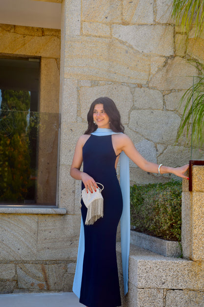 Nacar Dress - Dark & Light Blue