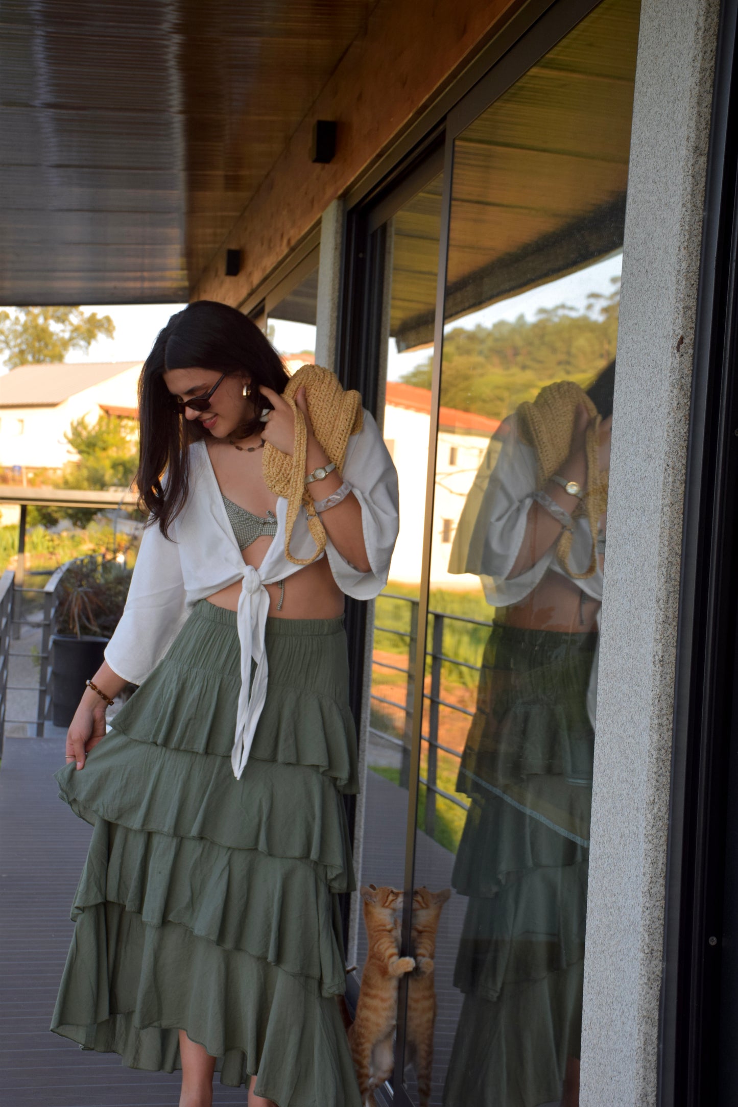 Ruffles Skirt - Green