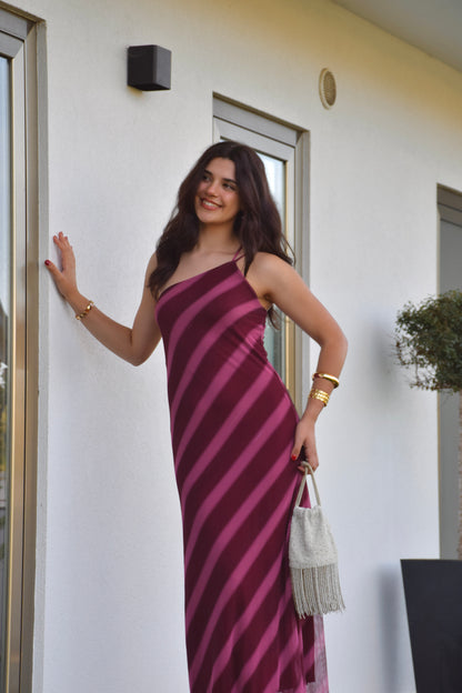 Marea Dress - Burgundy & Pink
