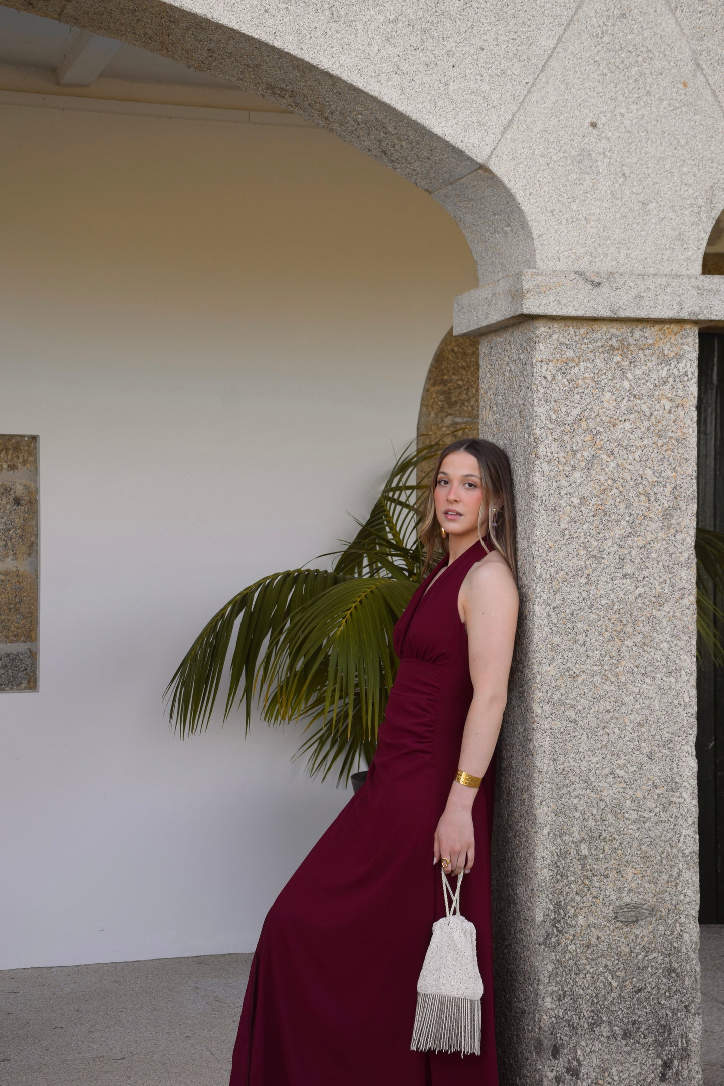 Marfil Dress - Bordeaux