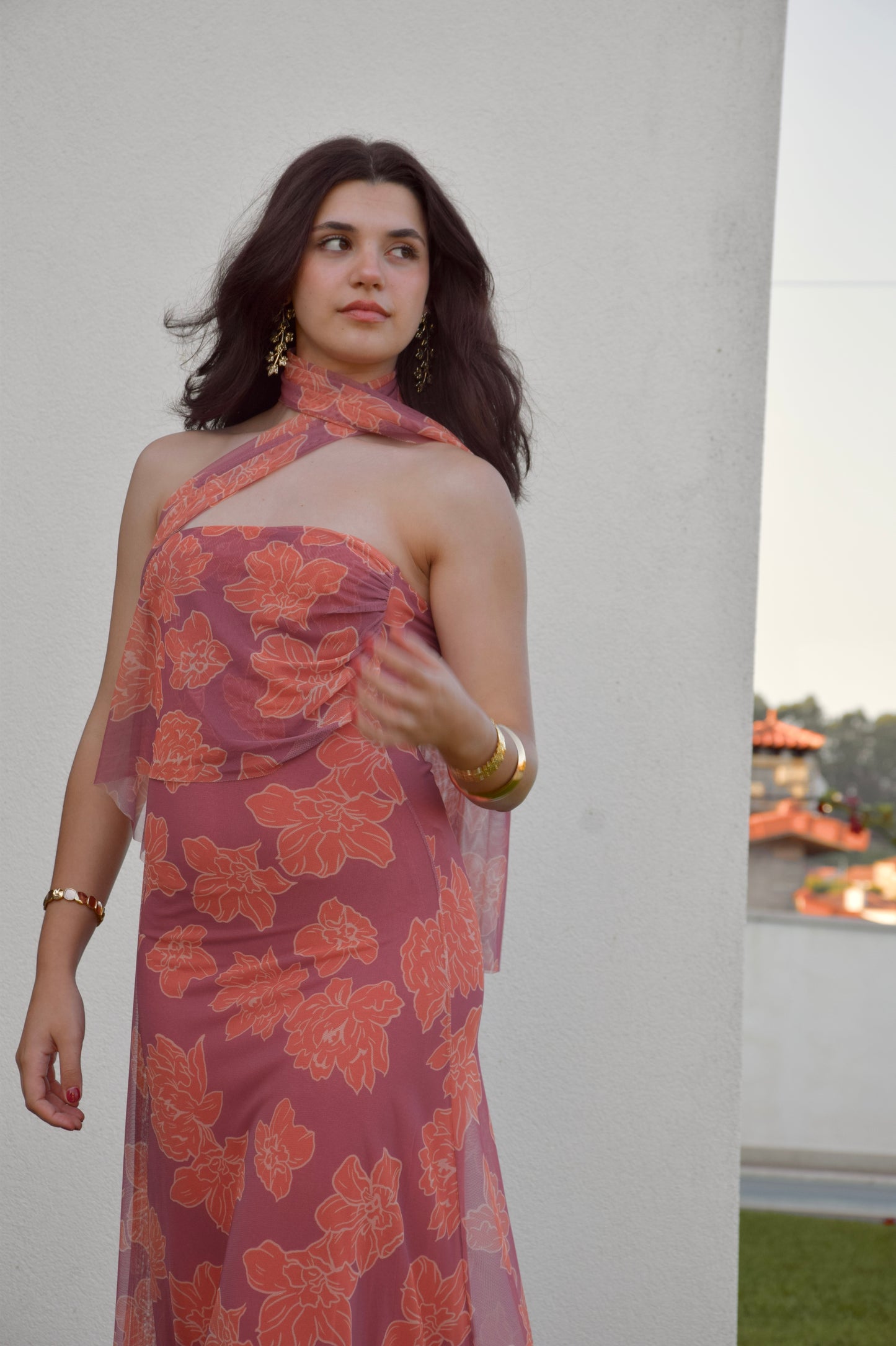 Aurora Dress - Pink & Light Orange