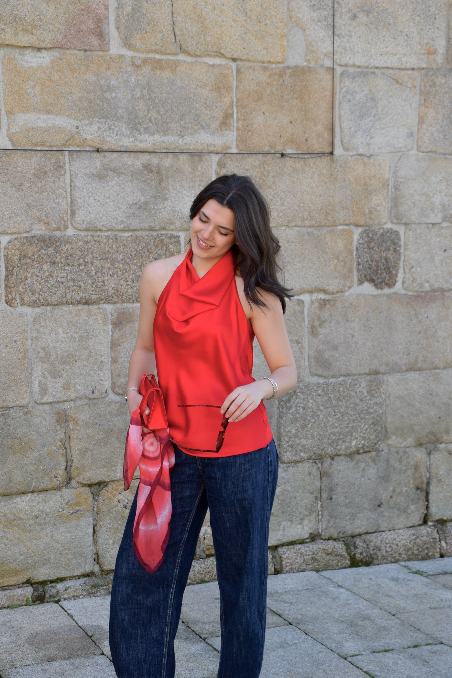 Top Halter Acetinado