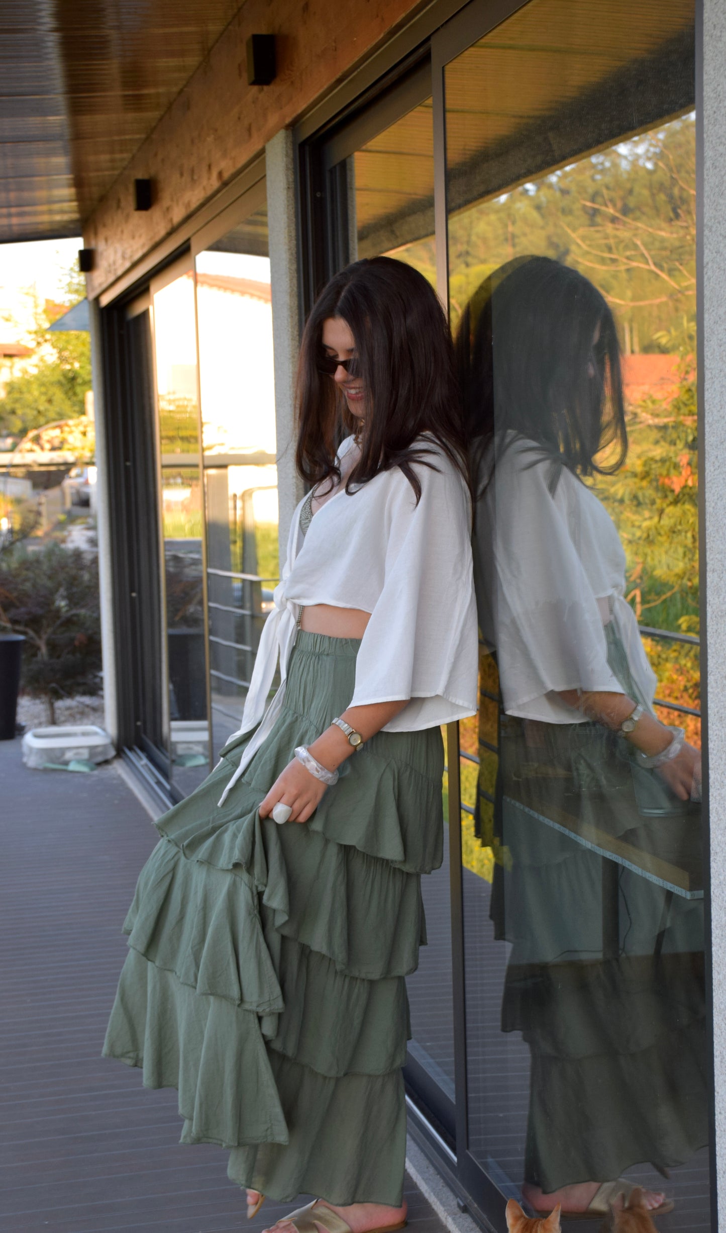 Ruffles Skirt - Green
