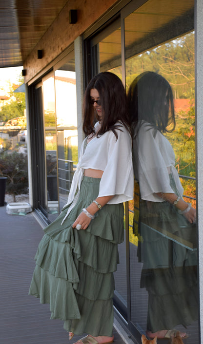 Ruffles Skirt - Green