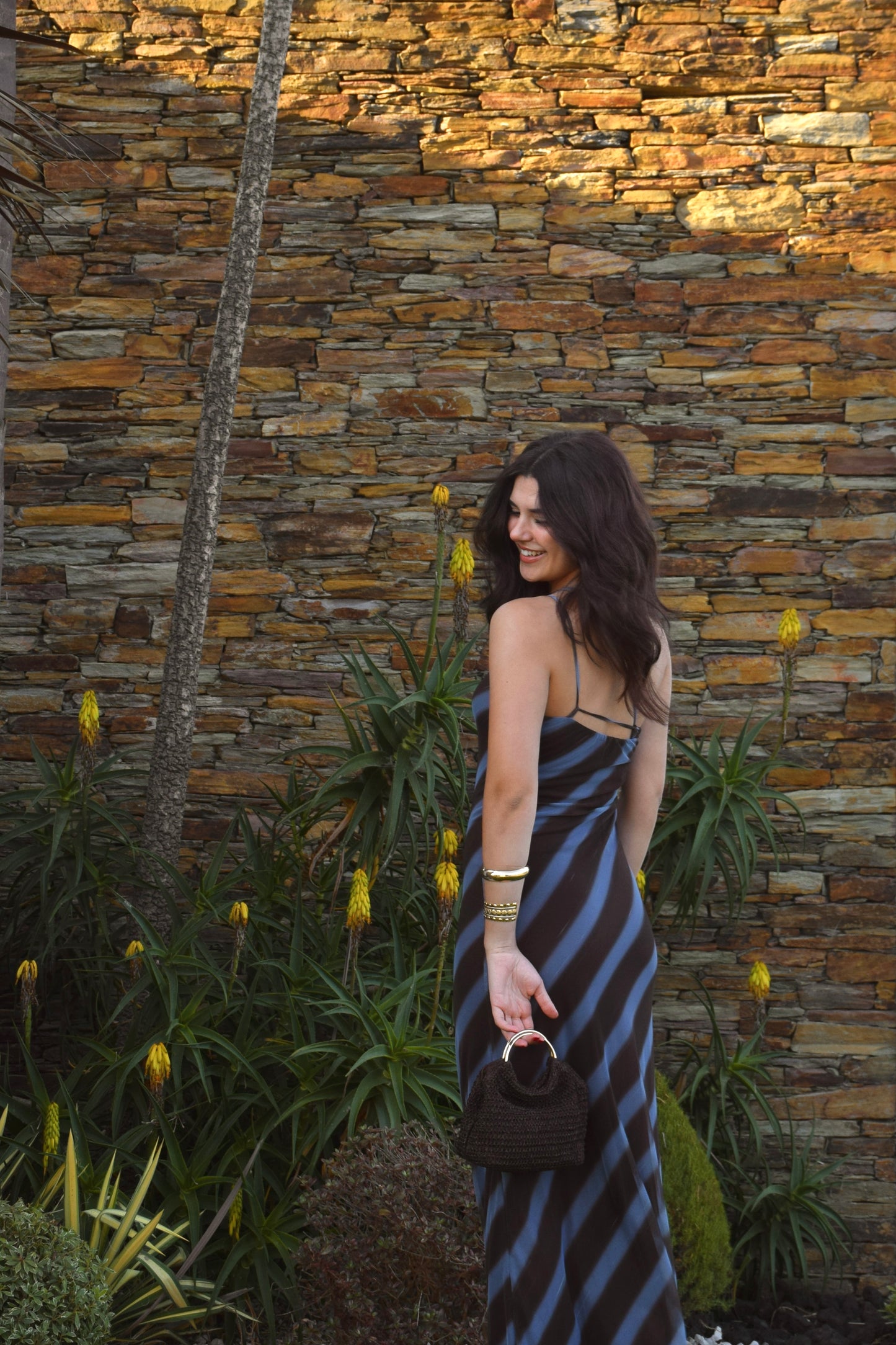 Marea Dress - Blue & Brown
