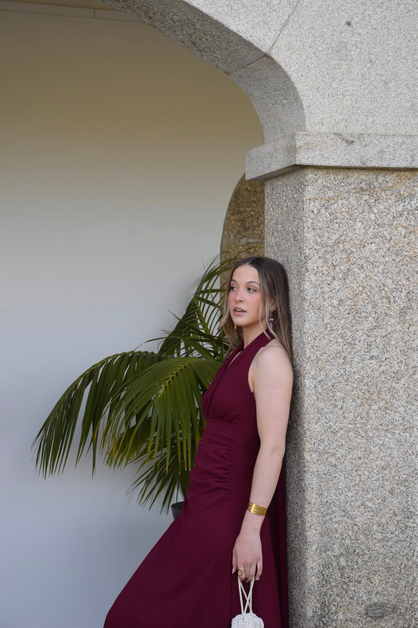 Marfil Dress - Bordeaux
