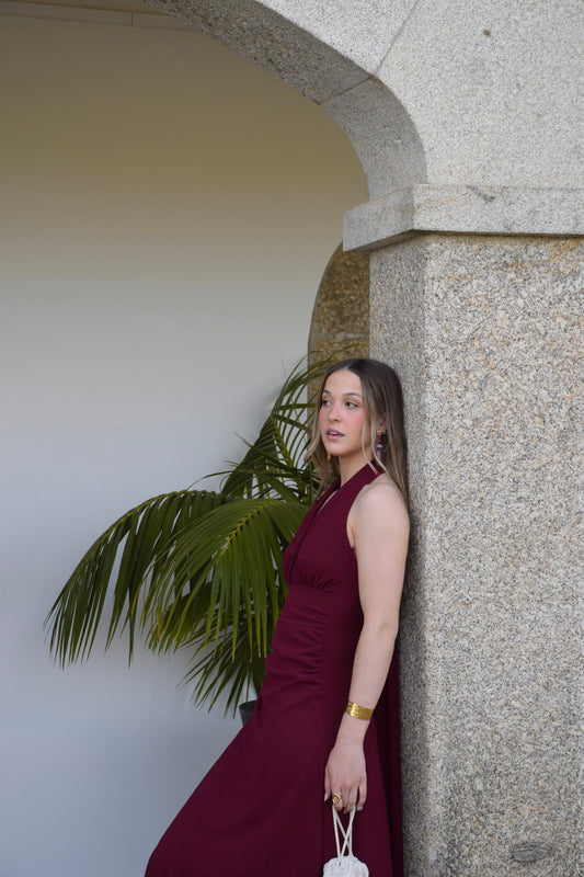 Marfil Dress - Bordeaux