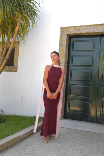 Nacar Dress - Burgundy & Pink