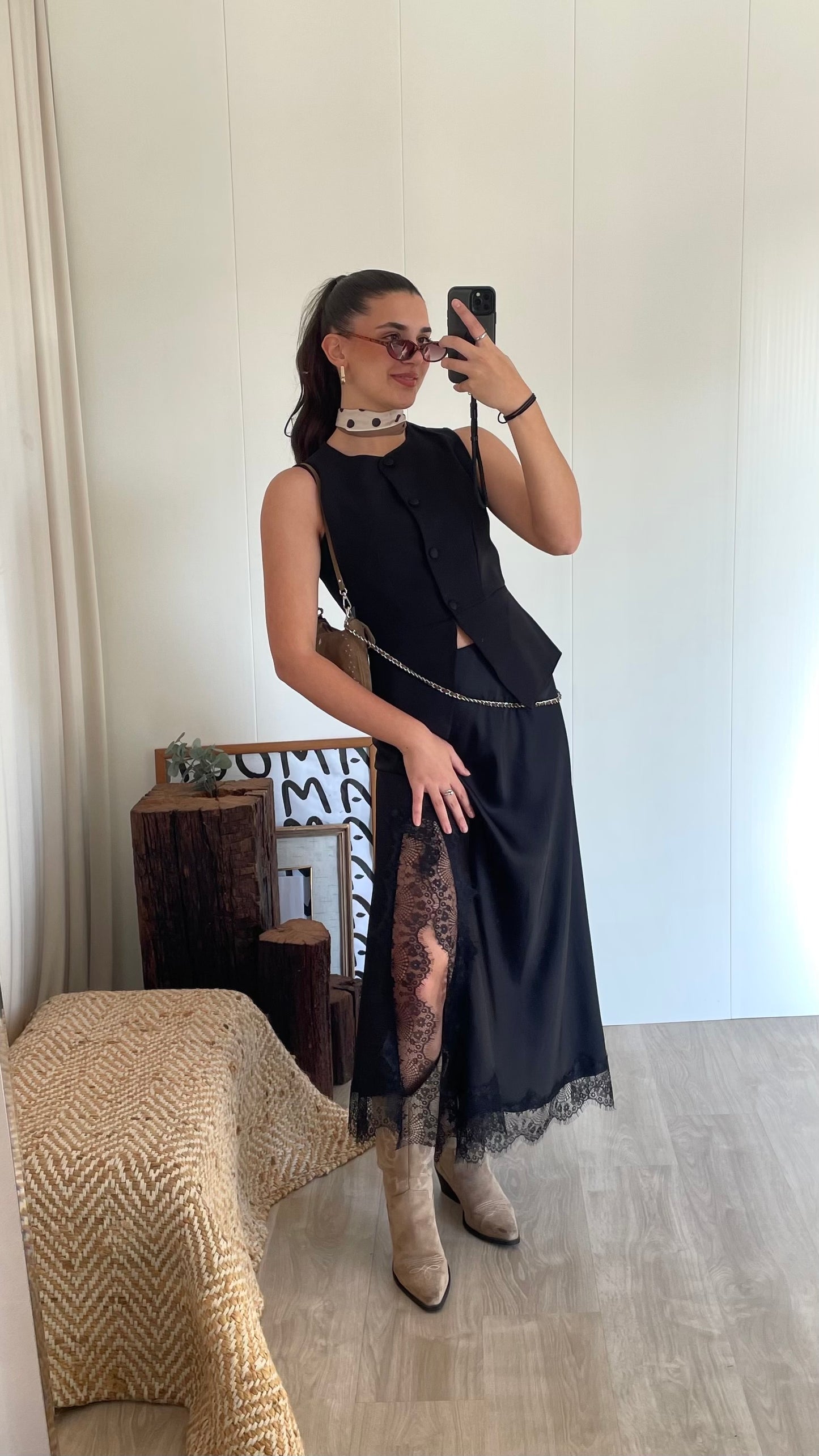 Slit Lace Skirt