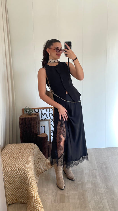 Slit Lace Skirt