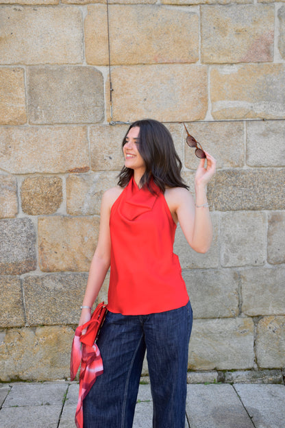 Top Halter Acetinado