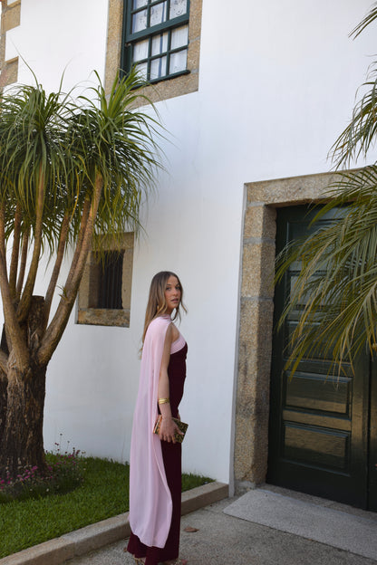 Perla Dress - Burgundy & Pink