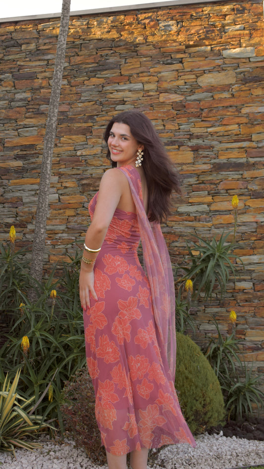 Aurora Dress - Pink & Light Orange