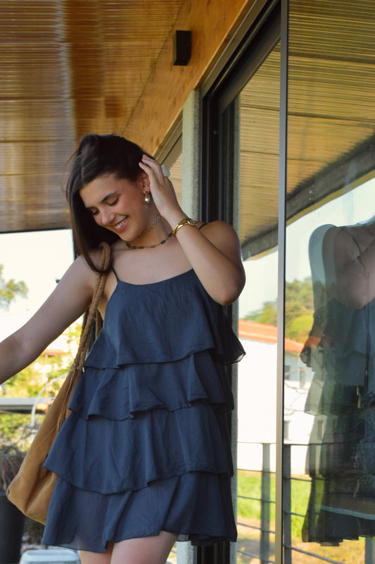 Cotton Dress - Dark Blue