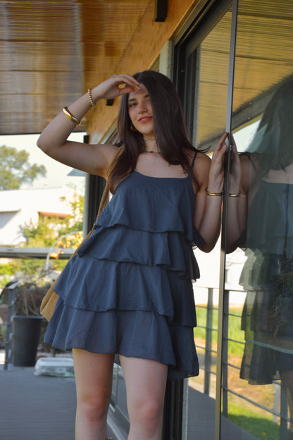 Cotton Dress - Dark Blue