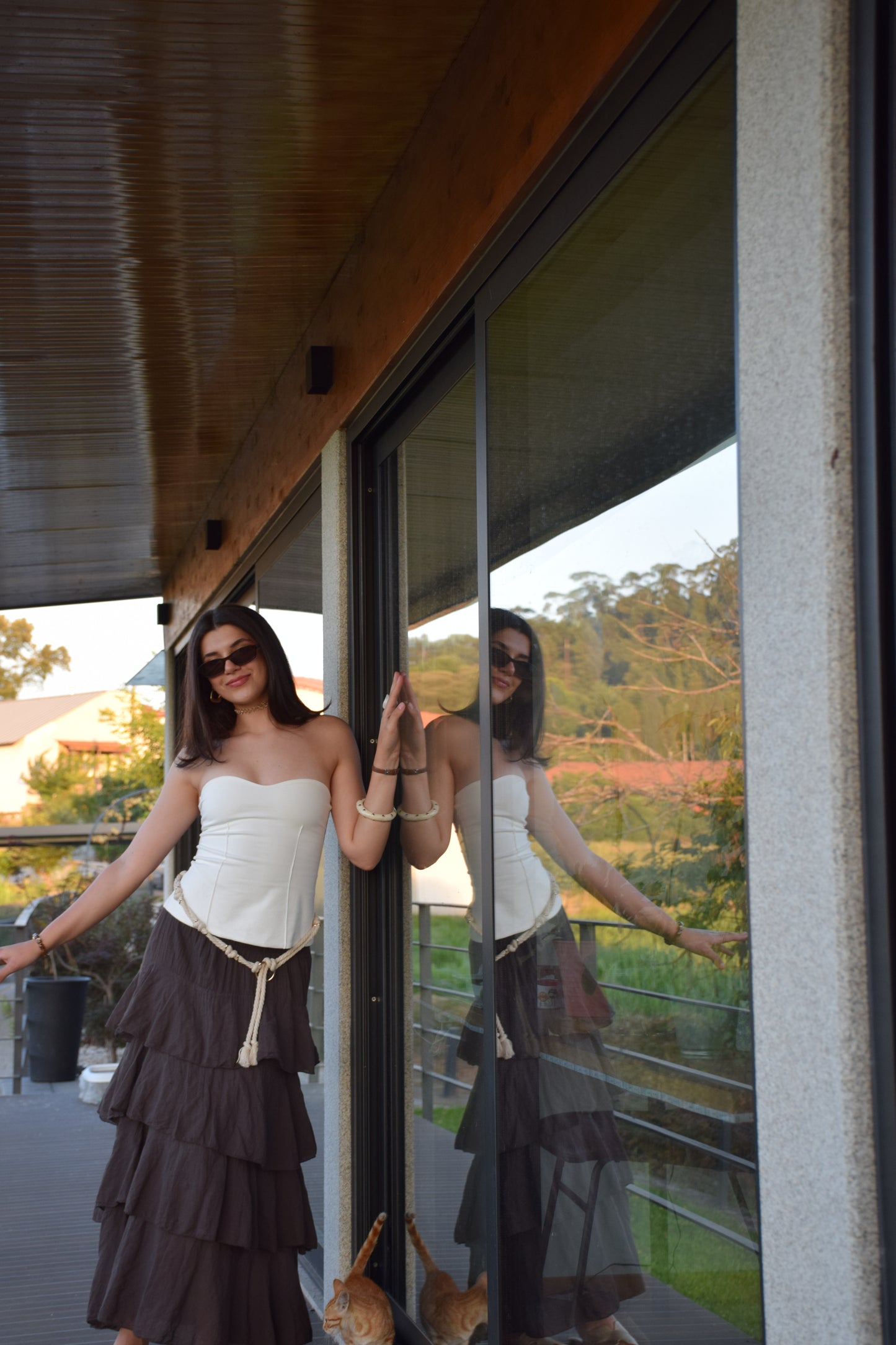 Ruffles Skirt - Brown