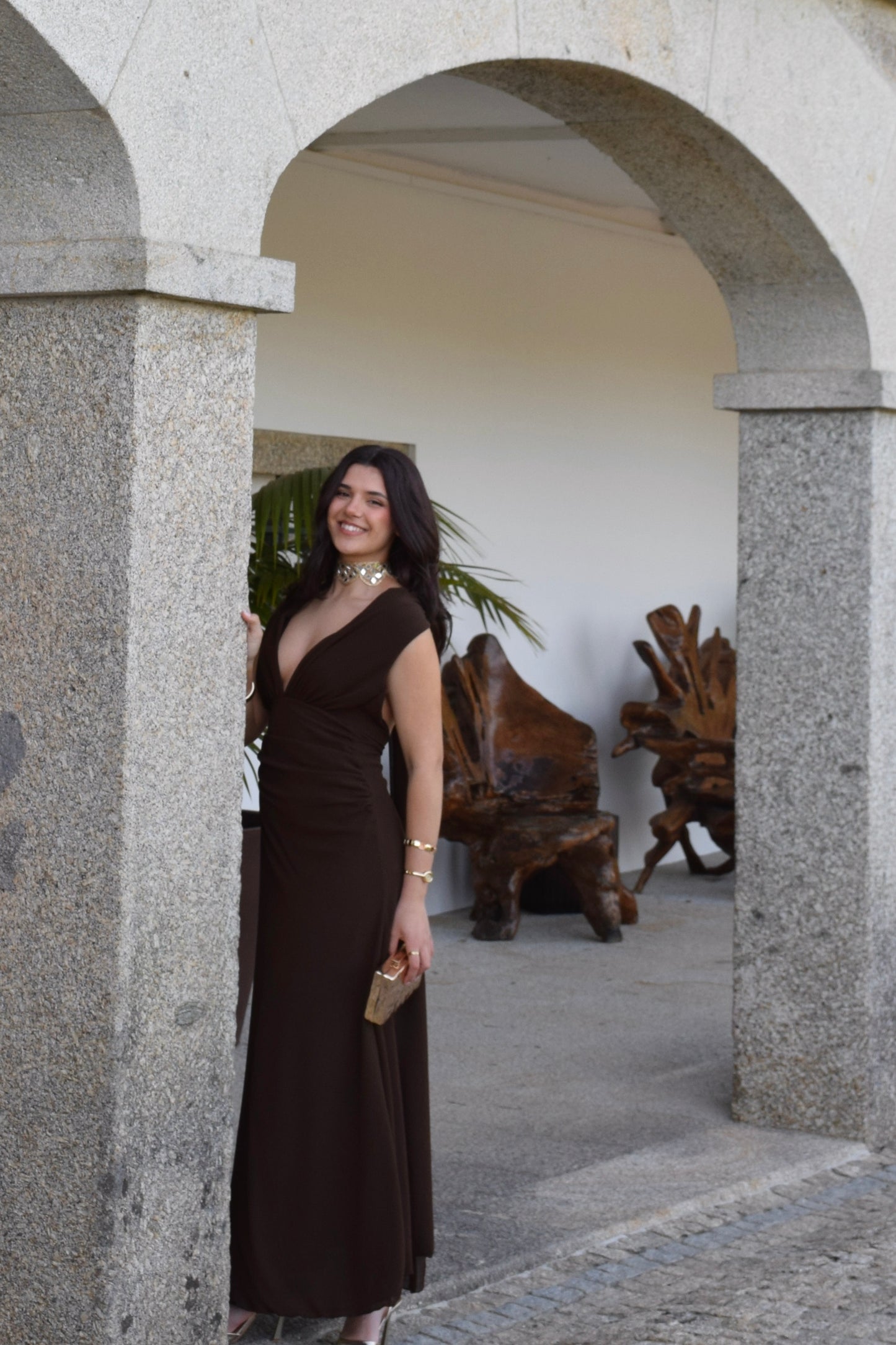 Marfil Dress - Brown