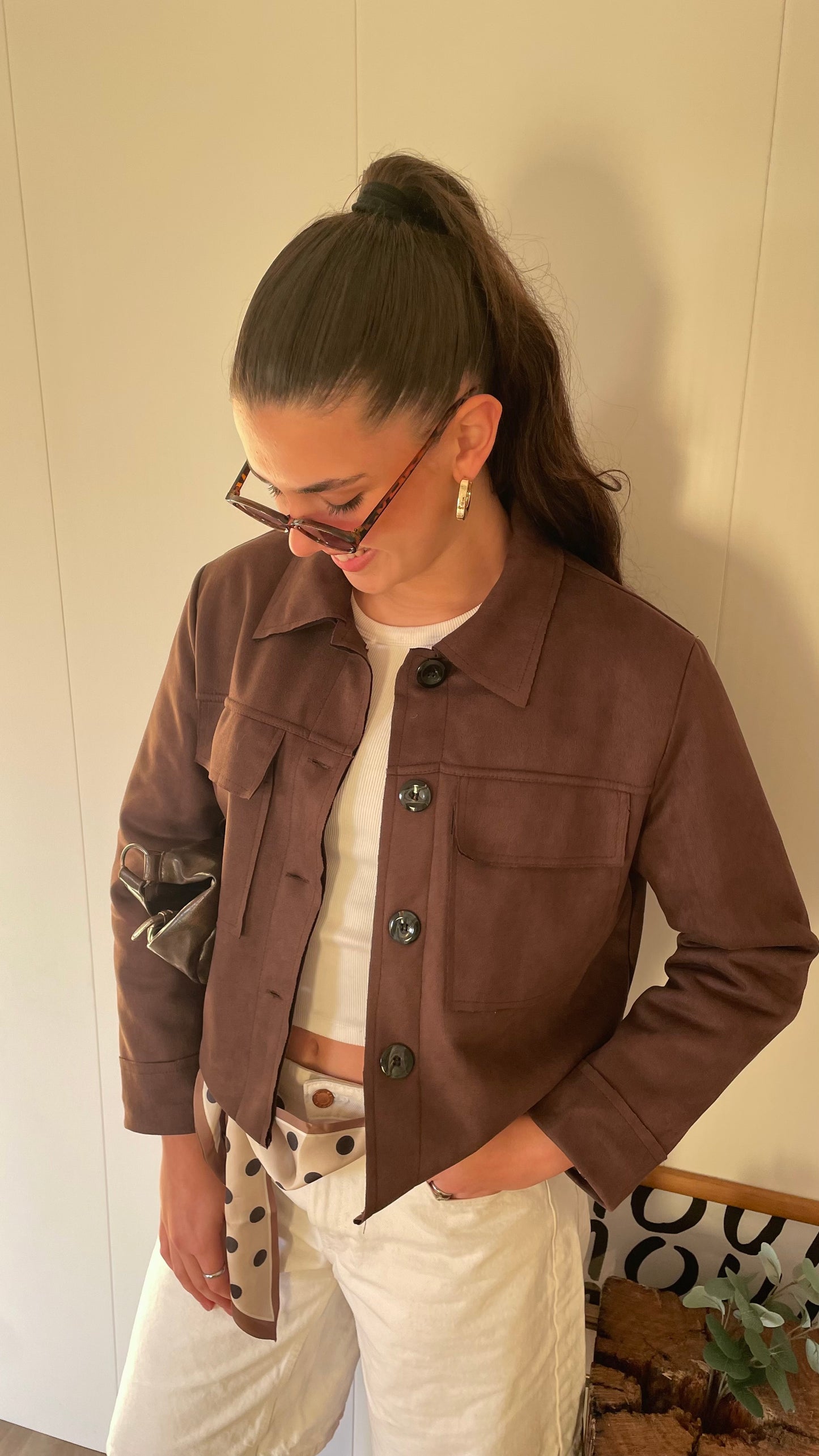 Casaco Puffed Suede Chocolate
