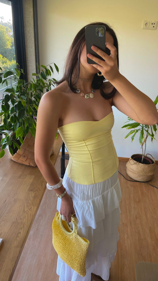 Top Cuore Algodão - Yellow